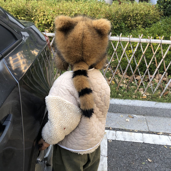 Plush Raccoon Tail Faux Fur Winter Hat, perfect cold weather fashion