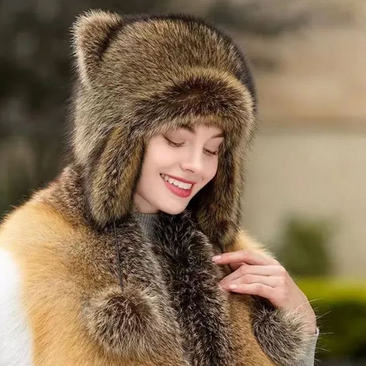 Kids' & Adult's Unisex Faux Fur Raccoon Tail Hat for Winter Outfit