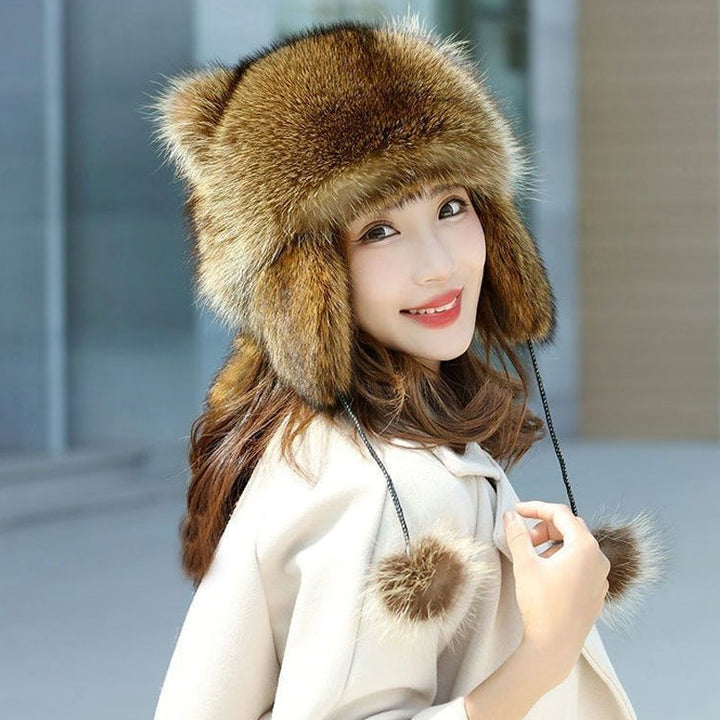 Winter accessory: Faux Fur Raccoon Tail Trapper Hat for adults/children