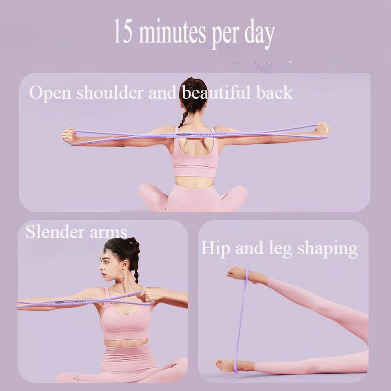 Figure 8 resistance band for enhanced home gym workouts, flexibility, exercise, and posture correction.