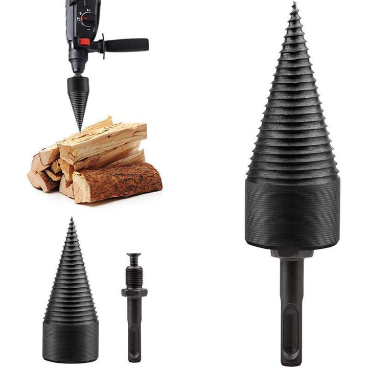 Unisex firewood tool: durable splitting drill bit for power tool woodworking projects