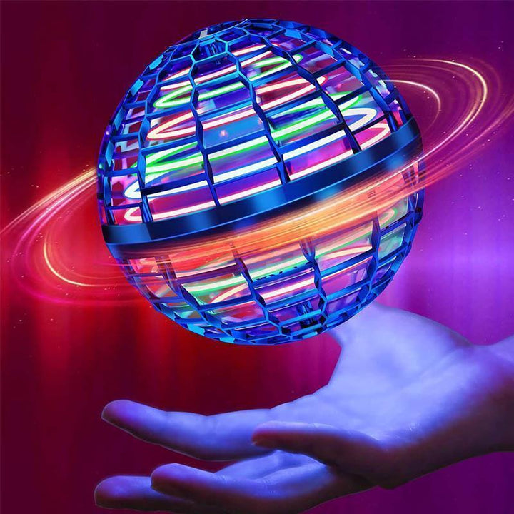 Gift-ready flying orb ball with multicolor LEDs, ideal for engaging interactive play