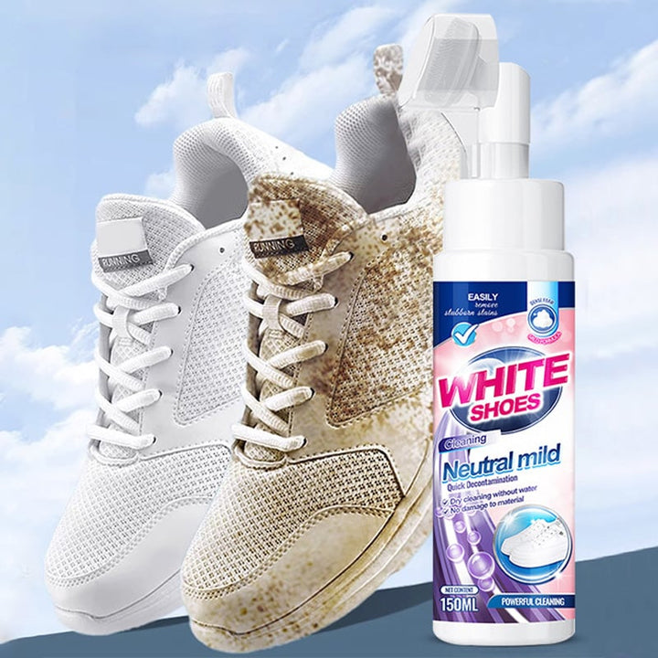 Unisex Foam No-Rinse Sneaker Cleaner for white shoes, quick clean. 5 oz bottle.