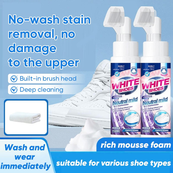 Customer review image: Sparkling white sneaker cleaned with Foam No-Rinse Sneaker Cleaner.