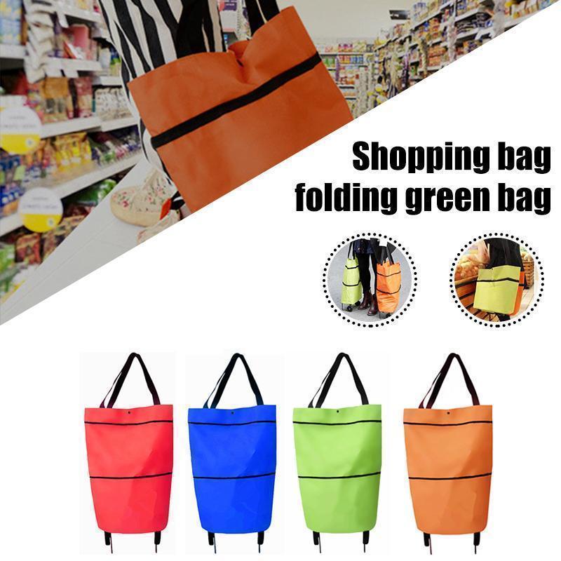 Compact and convenient foldable wheeled shopping bag, great for men and women