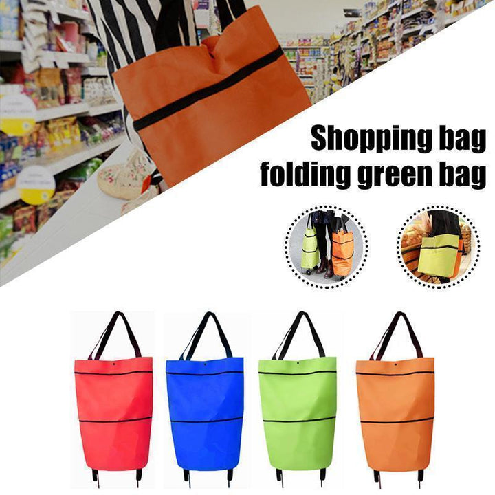 Compact and convenient foldable wheeled shopping bag, great for men and women