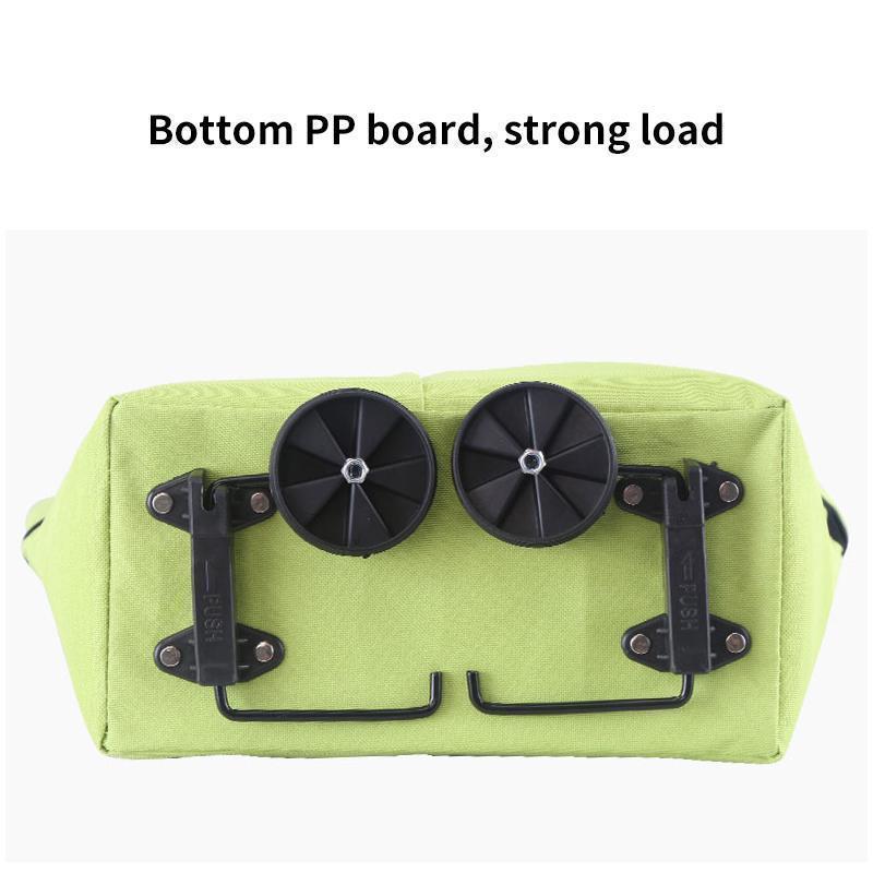 Reusable shopping cart bag with durable wheels, ideal for everyday grocery accessory