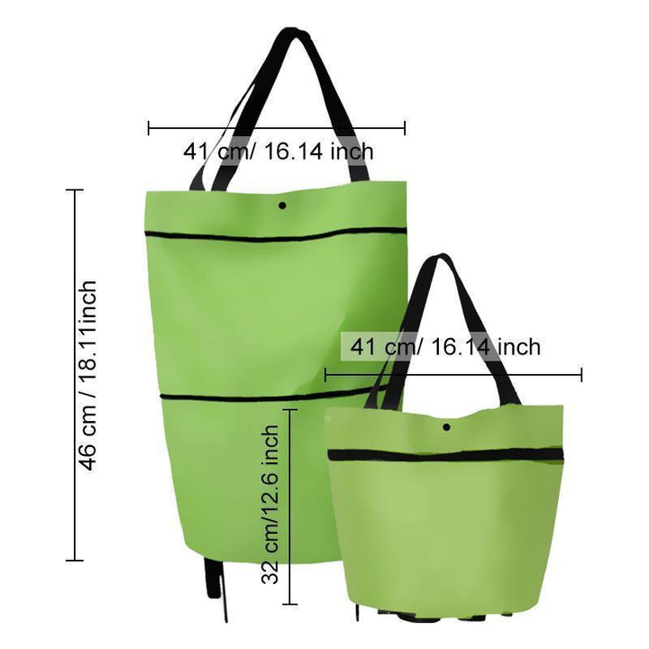 Versatile unisex grocery accessory: a foldable wheeled shopping bag for effortless errands