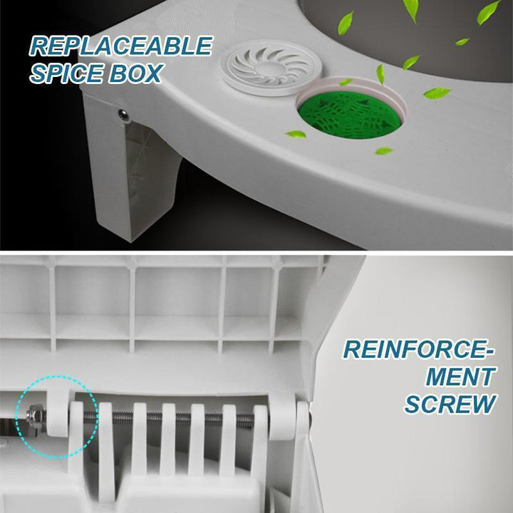 Comfortable folding squatting aid for toilet, improves elimination posture, space-saving houseware.