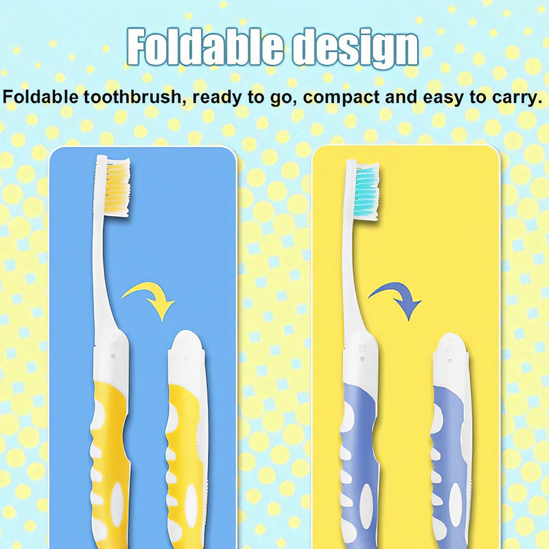 Unisex folding travel toothbrush, blue, compact for adults & kids personal care