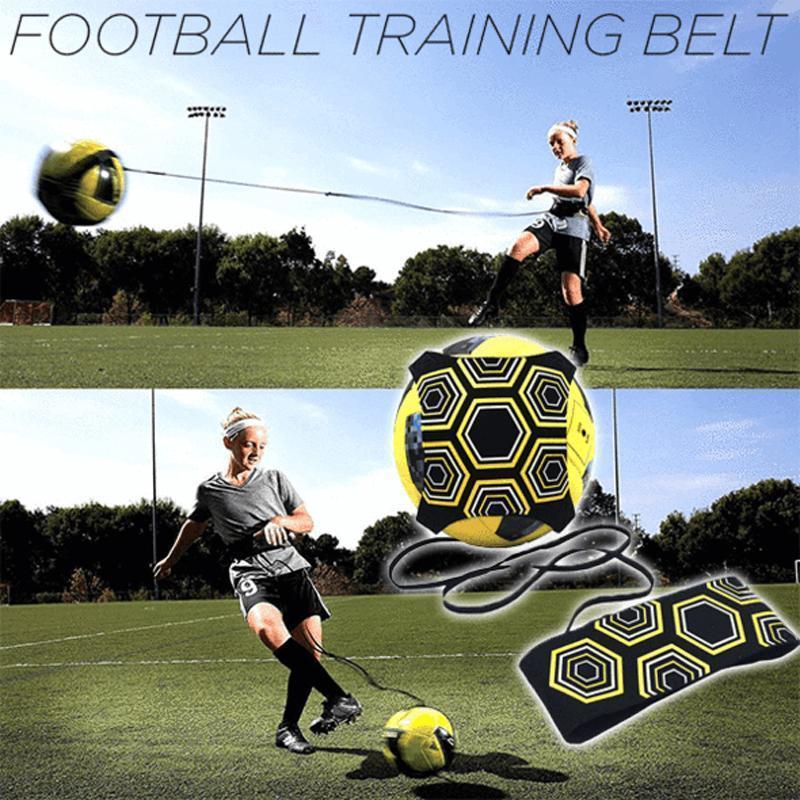 Unisex football solo training belt for individual soccer skill practice, adjustable waist.