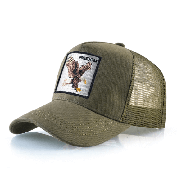Unisex Freedom baseball cap, adjustable, with embroidered eagle design for stylish sun protection.