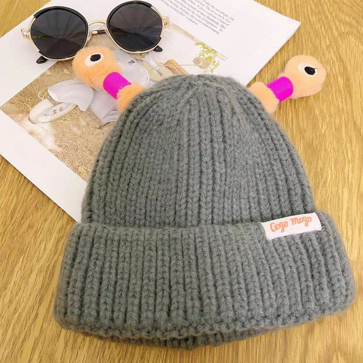 Unisex Fun Monster Beanie in purple, perfect gift for cold seasons