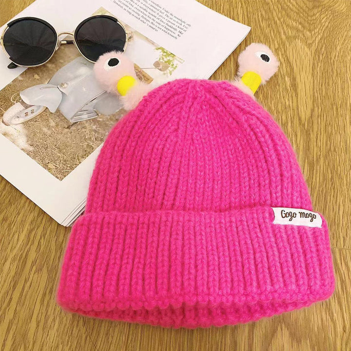 Detail of the durable stitching on a black Monster Beanie