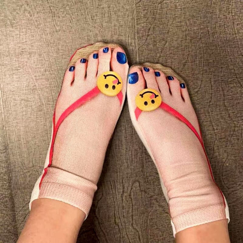 Funny 3D print ankle socks with a whimsical dog face design, comfortable and unique novelty socks