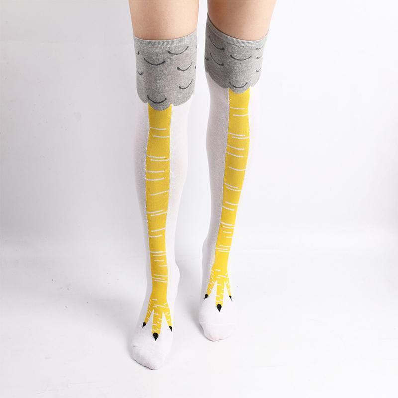 Unisex novelty socks featuring a humorous chicken leg print, suitable for all ages and genders.