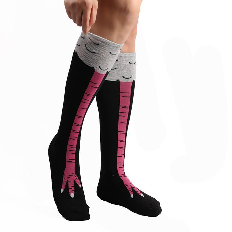 Humorous chicken drumstick novelty socks, presented as a fun and unique gift option for sock lovers.
