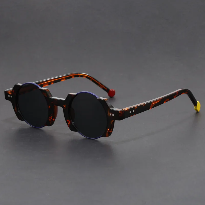 Pair of unisex futuristic round frame sunglasses, a must-have summer accessory for street style fashion.