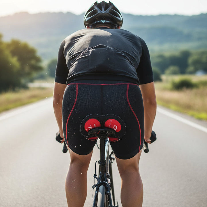 Unisex gel-padded cycling shorts for saddle pain relief. Ideal for long rides and comfort.