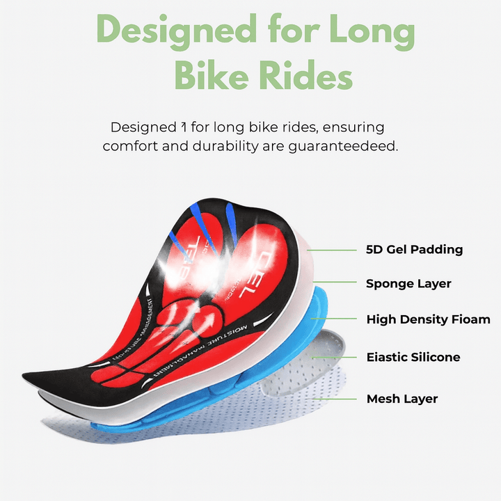 Durable unisex gel-padded cycling shorts. Perfect active wear for road, MTB, and indoor cycling.