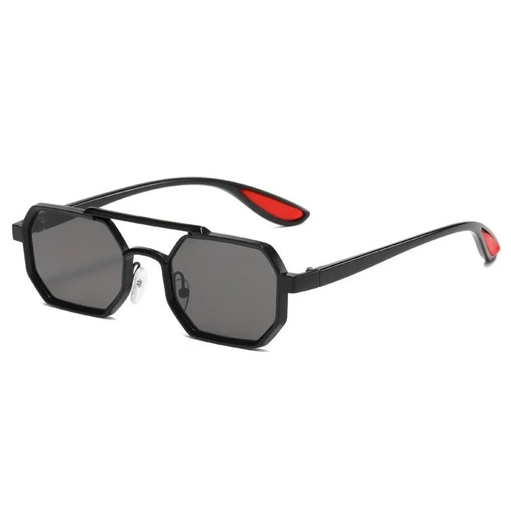 Accessorize with these unisex geometric sunglasses, showcasing a cool dual-tone frame