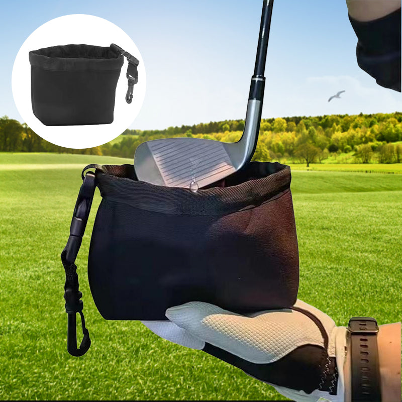 Unisex golf club and ball cleaning pouch with detachable clip, essential golf gear for every golfer.