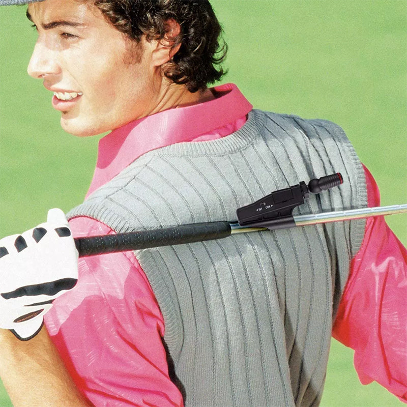 Red laser beam from a golf putter alignment aid, guiding golfers to the perfect line