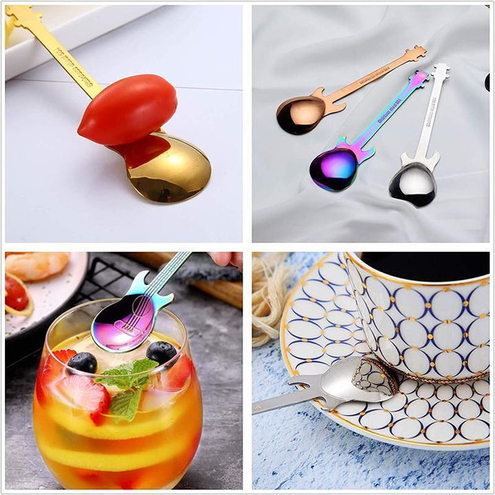 Elegant guitar design tea spoon crafted from stainless steel, ideal for unique gifts