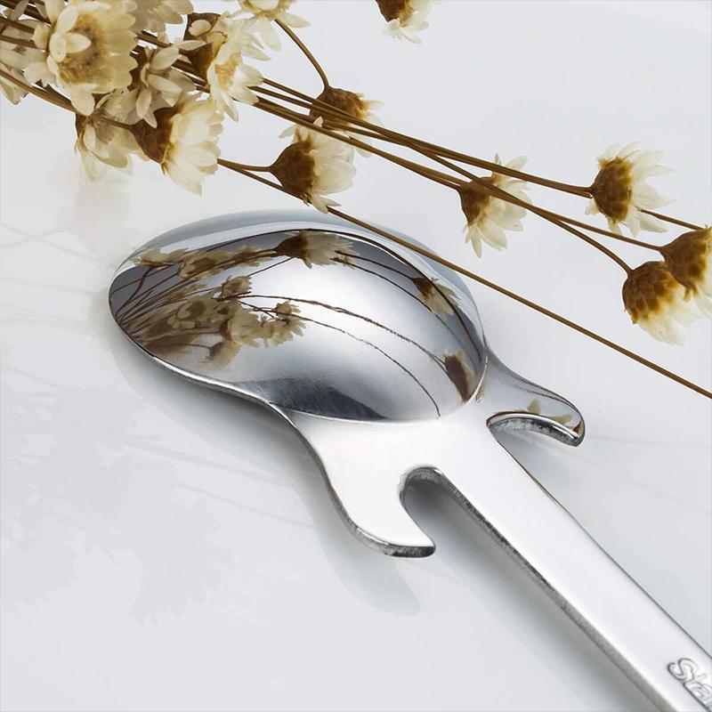 Durable stainless steel spoon with a fun guitar handle, great for kitchen and dining