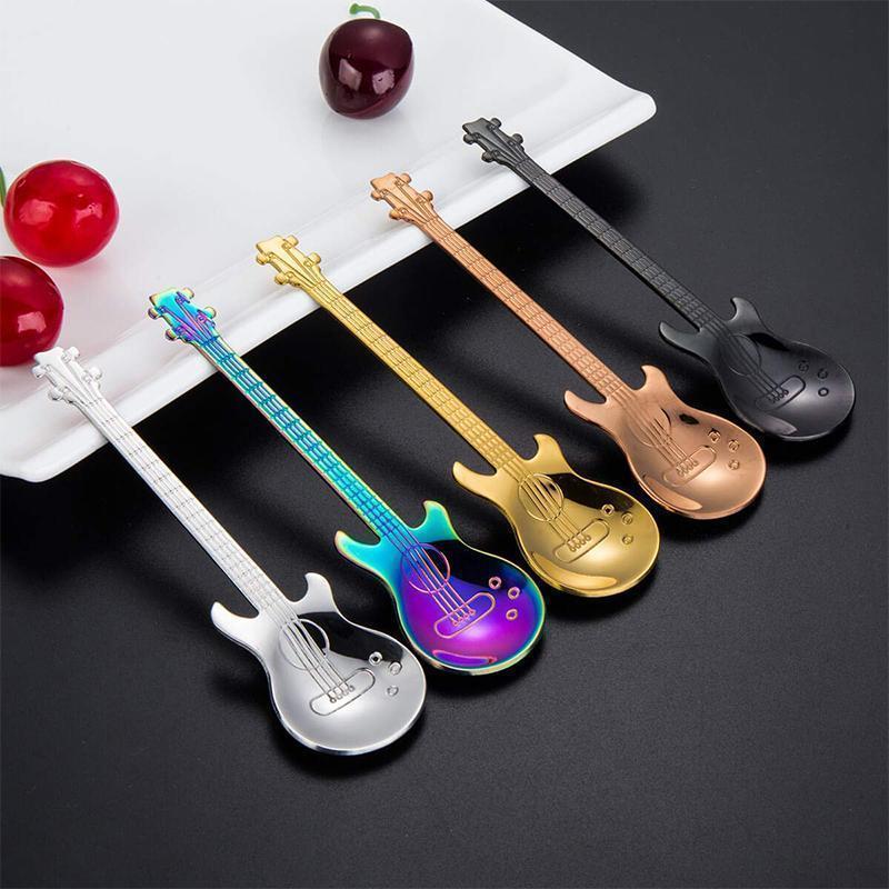 Premium quality stainless steel guitar spoon, unique gift for any kitchenware enthusiast