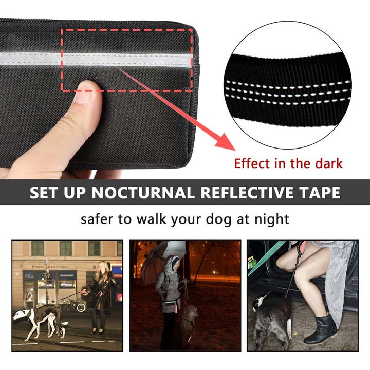 Reflective hands-free dog leash, ideal for safe night walks and runs with your pet
