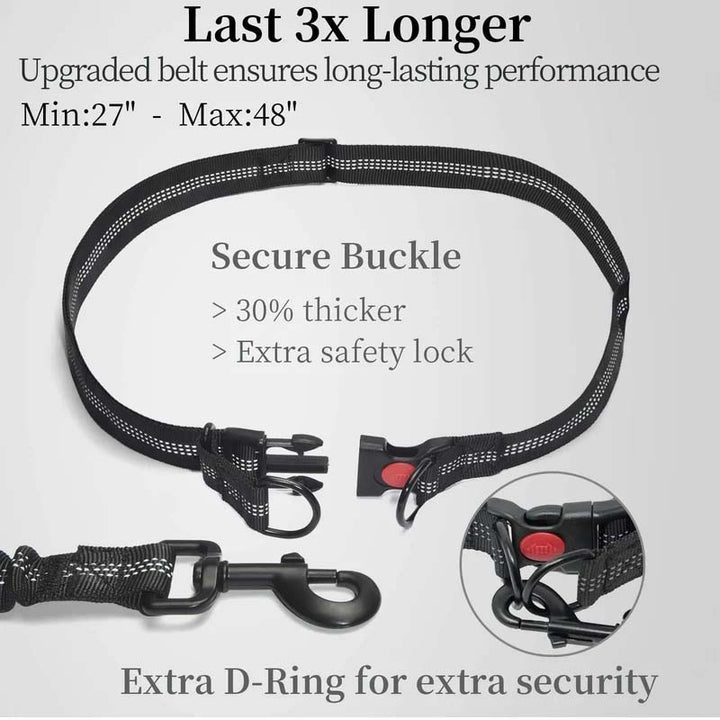 Pet supplies: hands-free dog leash with a secure waist attachment and zipper pouch