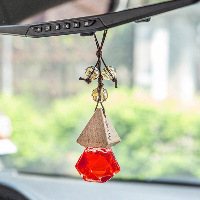 Transparent glass vial car air freshener, auto accessory, perfect gift for drivers, long-lasting aroma