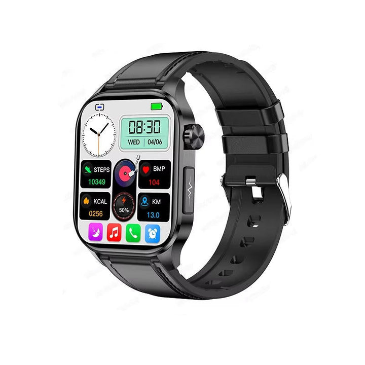 Comprehensive vital tracker smartwatch for seniors: BP, HR, BS, and activity monitoring for better care.