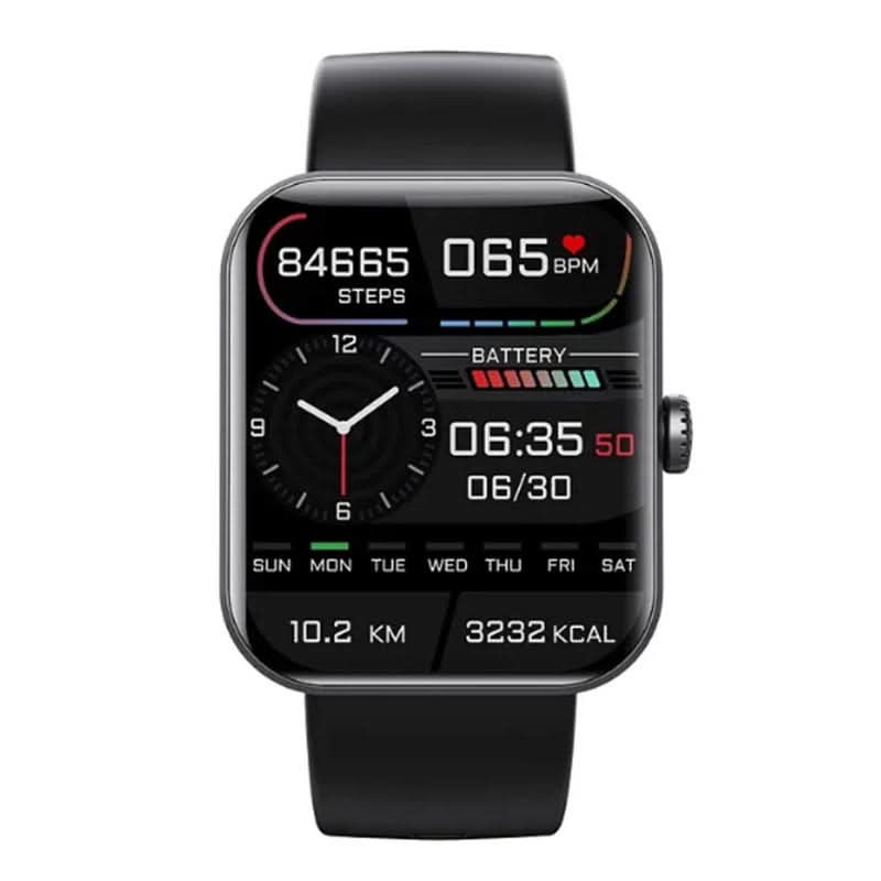 Elegant health watch displaying real-time blood sugar, heart rate, and sleep data on screen.