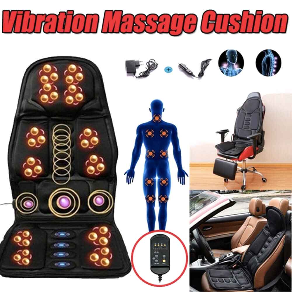 Experience ultimate stress & muscle pain relief with this heated shiatsu massage chair pad for home spa.