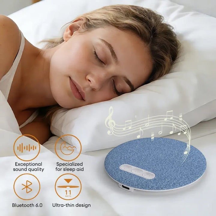 Compact Hi-Fi Sleep Aid Speaker, perfect for bedside use, promotes meditation and relaxation.