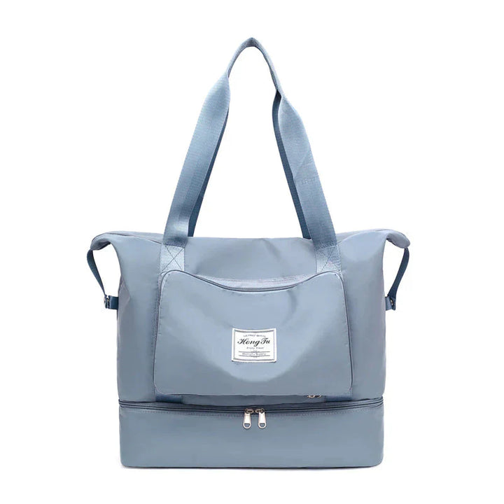 Unisex travel duffel bag, robust and stylish, with wet separation for gym or weekend use