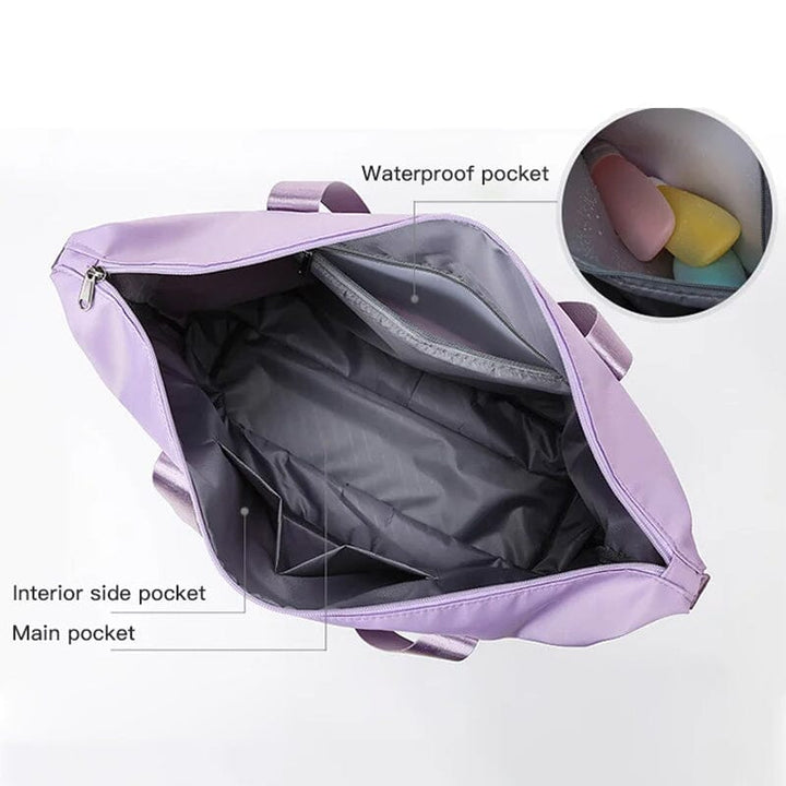 Durable black duffel bag with wet separation, an essential for sports & travel adventures
