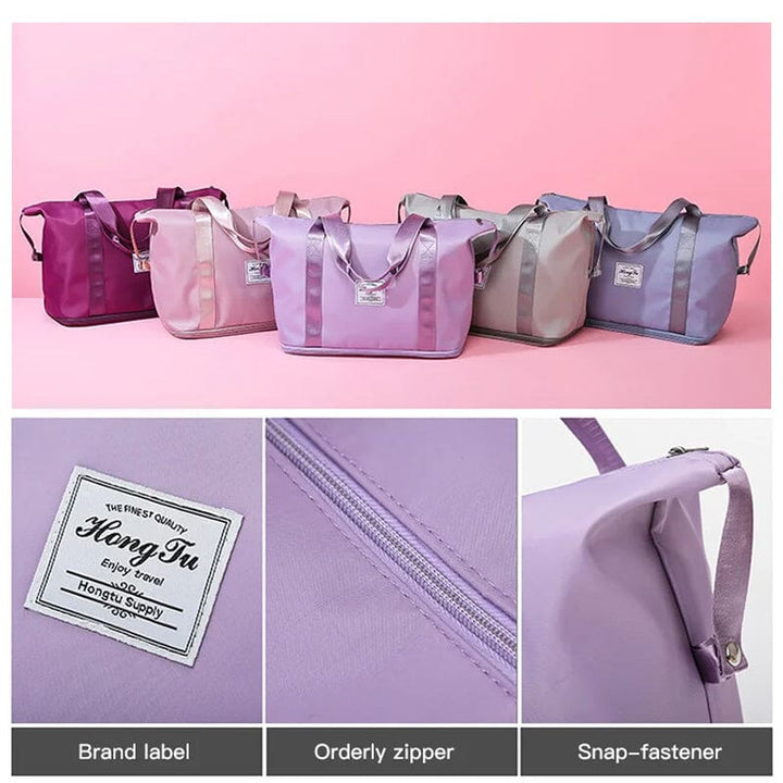 Travel-friendly duffel bag with spacious interior and separate wet compartment, carry-on luggage