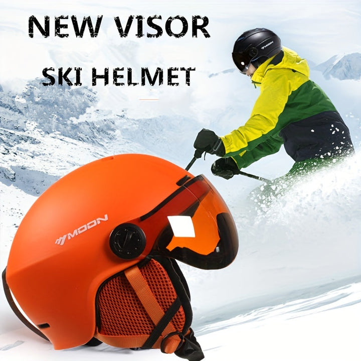 Adjustable ski helmet, red, designed for maximum comfort & head protection during intense sessions.