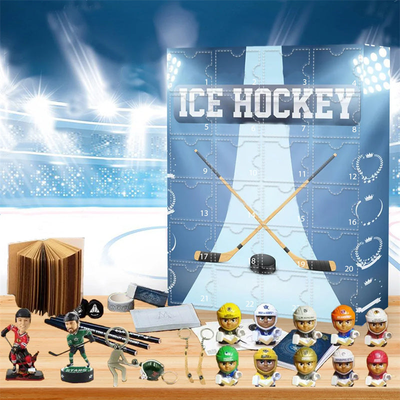 Unisex Hockey Fan Advent Calendar 2024, handmade holiday countdown gift for Christmas with sport theme