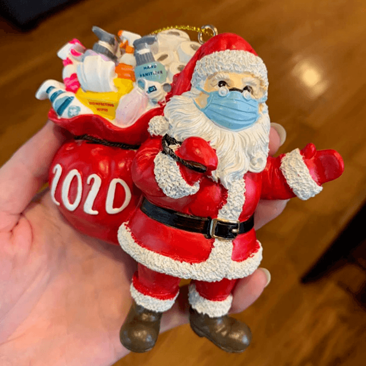 Front view of 'Holiday Survivor' Christmas ornament, funny holiday gift, unique tree decor item