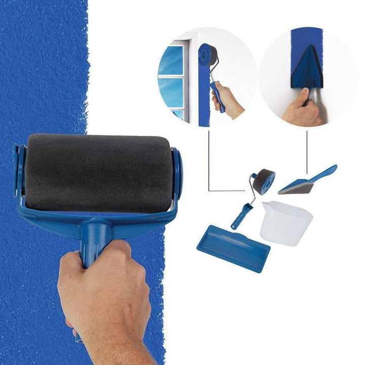 Unisex household paint roller kit with handle, ideal for DIY home painting & renovation projects