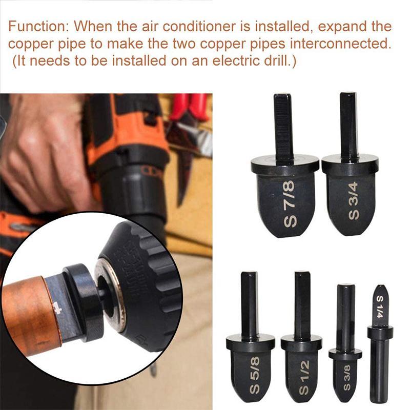 High-quality copper pipe swaging drill bit set, a must-have for HVAC work