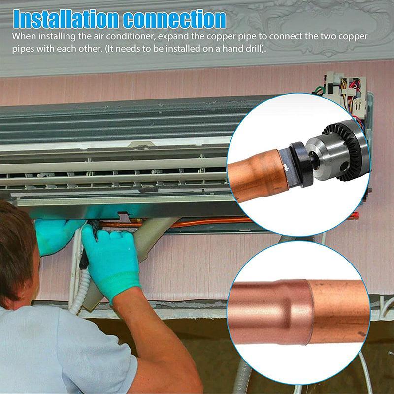 Unisex swaging drill bit set for copper pipe, versatile plumbing and HVAC accessory