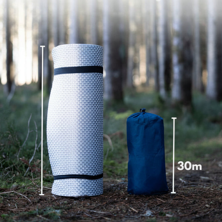Backpacking-ready unisex inflatable camping mattress. Lightweight design with foot pump for adventurous hikers.