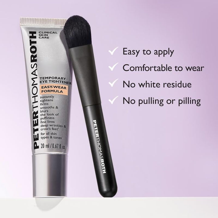 Unisex instant eye tightener serum with applicator brush, 15ml, reducing wrinkles & puffiness