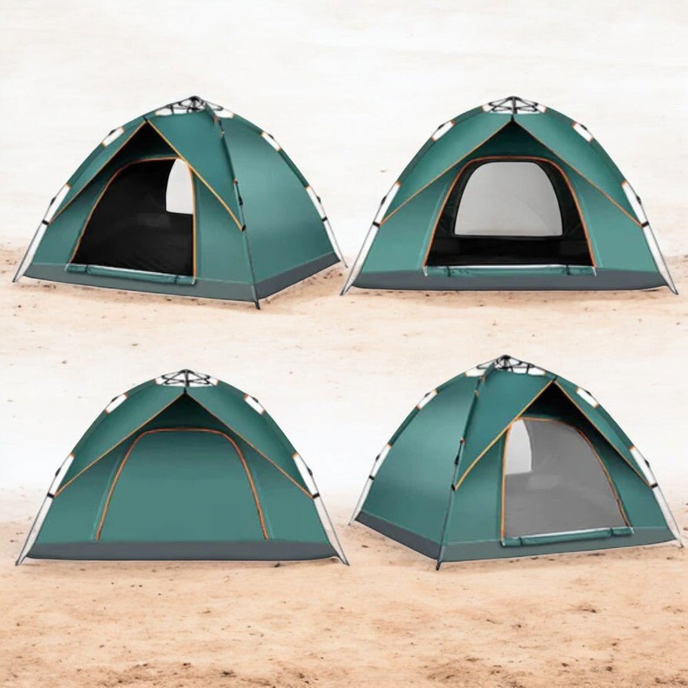 Lightweight instant setup camping tent for effortless outdoor travel, hiking, and festival adventures. Portable design.