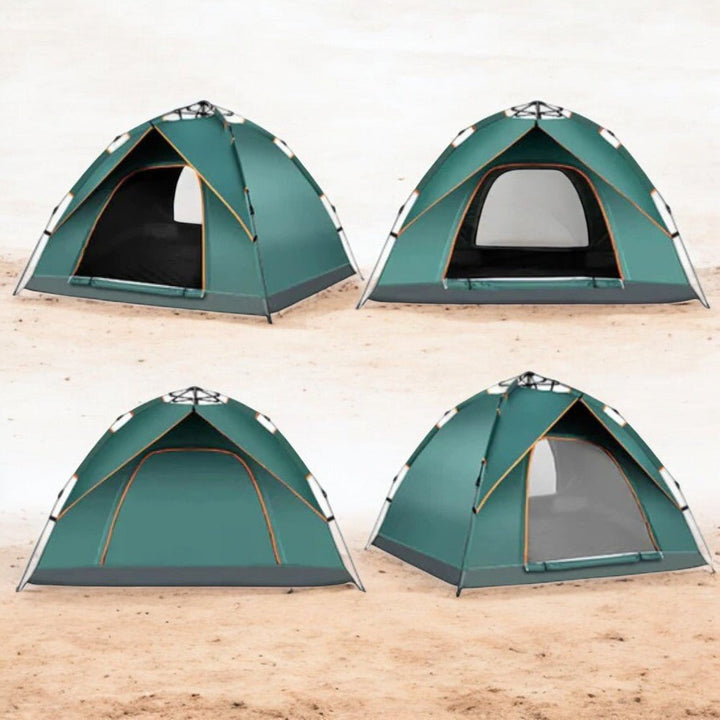 Lightweight instant setup camping tent for effortless outdoor travel, hiking, and festival adventures. Portable design.